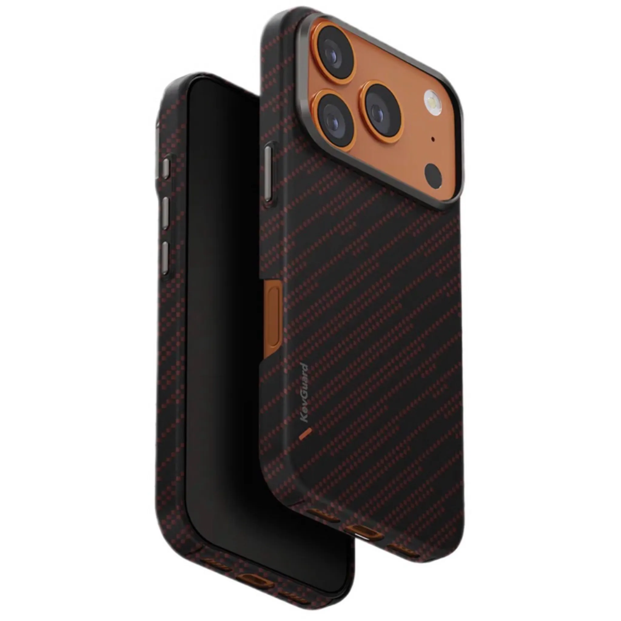 Чехол Uniq для iPhone 17 Pro Max KEVA EDGE Full Kevlar, оранжевый