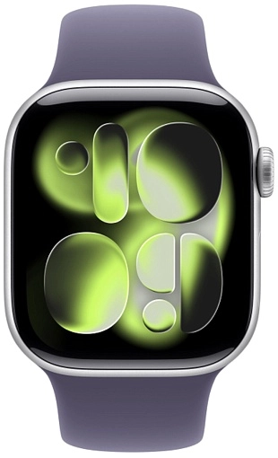 Apple Watch Series 11 42 мм, серебристый, ремешок цвета «фиолетовый туман», размер S/M